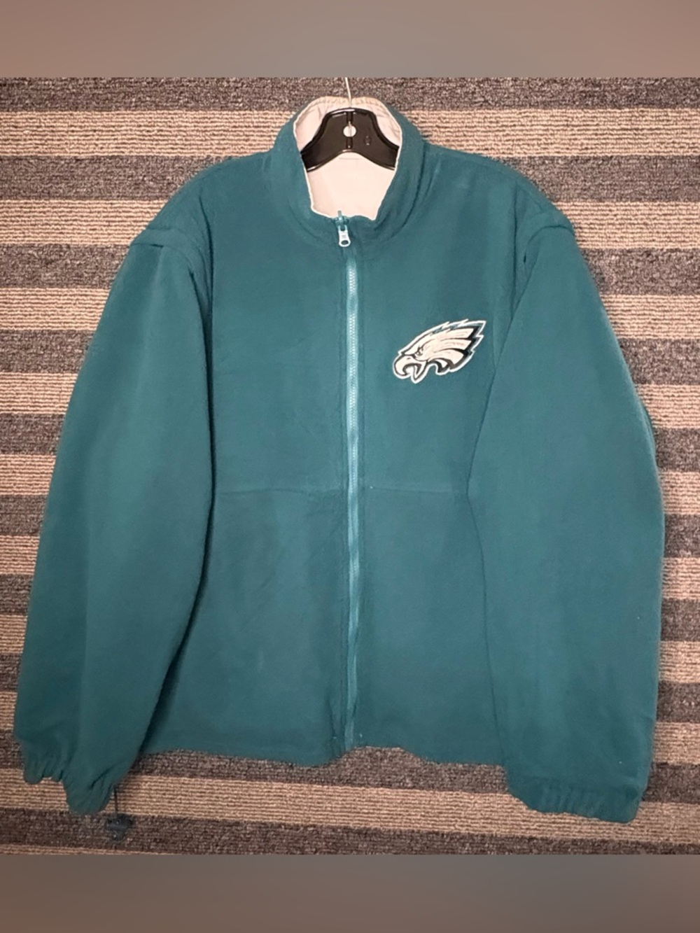 Philadelphia Eagles Reversible Convertible NFL Football Jacket Men’s Large EUC